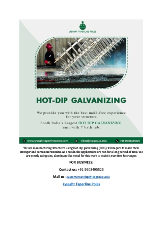 Best hot dip Galvanizing service in Tamilnadu