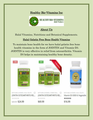 Gelatin Free Halal Bone Health Vitamins