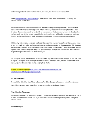 Biological Safety Cabinets Market