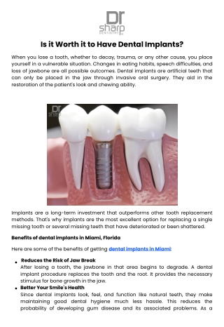 Is it Worth it to Have Dental Implants