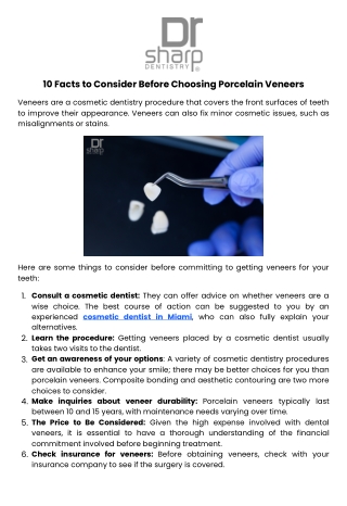 10 Facts to Consider Before Choosing Porcelain Veneers