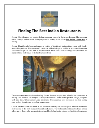 Finding The Best Indian Restaurants