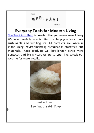 Everyday Tools for Modern Living
