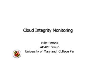 Cloud Integrity Monitoring