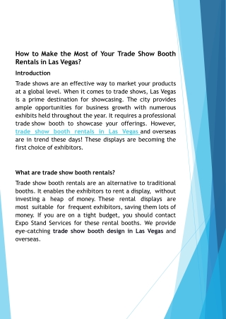 PPT How to Make the Most of Your Trade Show Booth Rentals in Las Vegas