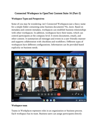 Connected Workspace in OpenText Content Suite 16 (Part-2)