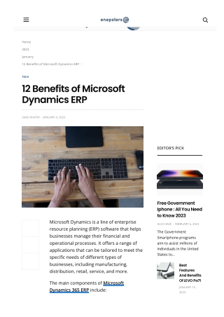 12 Benefits of Microsoft Dynamics ERP