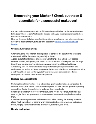 Renovating your kitchen_ Check out these 5 essentials for a successful makeover!