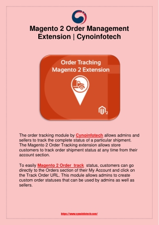 Order Shipment Tracking for Magento 2 - Cynoinfotech