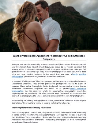 Want a Professional Engagement Photoshoot? Go To Shutterbabe Snapshots