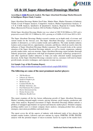 US & UK Super Absorbent Dressings Market