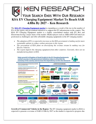 KSA Electric Vehicle Charging Station Market - Ken Research