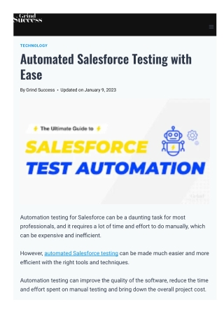 Automated Salesforce Testing with Ease