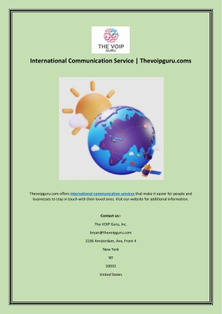 International Communication Service | Thevoipguru.coms