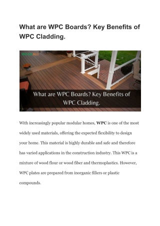 What are WPC Boards