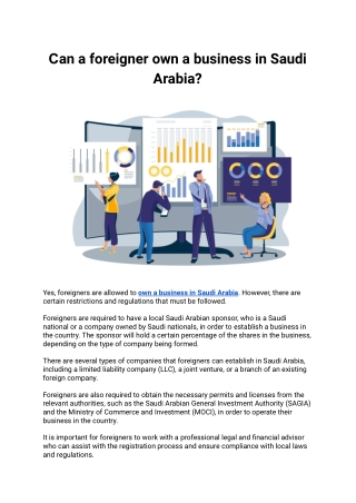 Find out whether or not a foreigner can own a business in Saudi Arabia