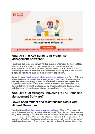 What Are The Key Benefits Of Franchise Management Software