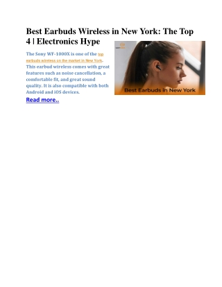 Best Earbuds Wireless in New York