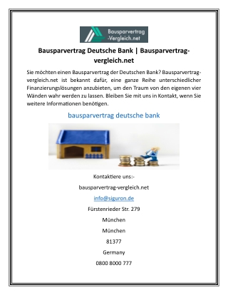 Bausparvertrag Deutsche Bank | Bausparvertrag-vergleich.net