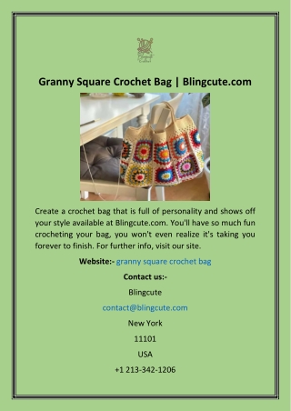 Granny Square Crochet Bag  Blingcute