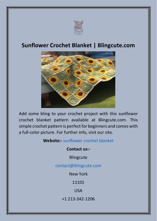 Sunflower Crochet Blanket Blingcute