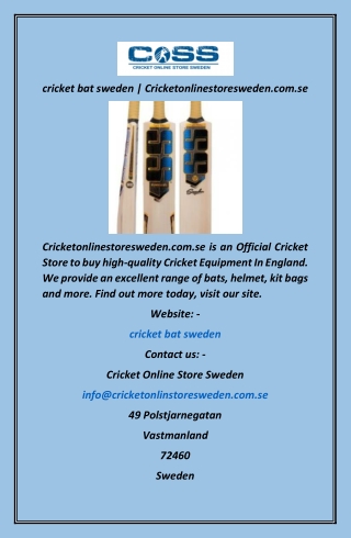 cricket bat sweden  Cricketonlinestoresweden.com.se