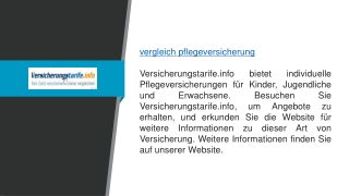 Vergleich Pflegeversicherung  Versicherungstarife.info