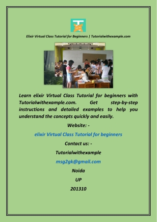 Elixir Virtual Class Tutorial for Beginners  Tutorialwithexample