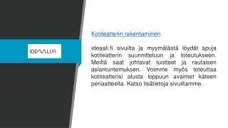 Kotiteatterin rakentaminen  ideaali.fi