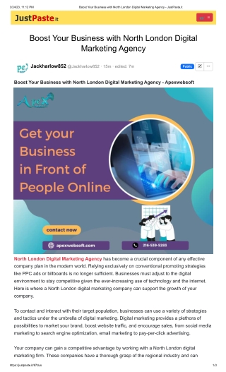 Boost Your Business with North London Digital Marketing Agency