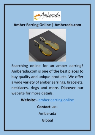 Amber Earring Online  Amberada