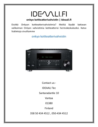 onkyo kotiteatterivahvistin | Ideaali.fi