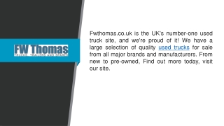 Used Trucks  Fwthomas.co.uk