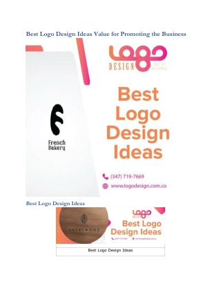 Best Logo Design Ideas Value for Promoting the Business