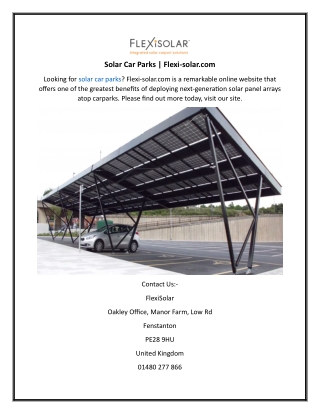 Solar Car Parks  Flexi-solar.com