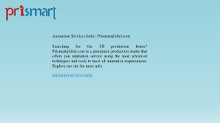 Animation Services India  Prismartglobal.com