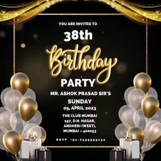 Mr. Ashok Prasad Abhishek Birthday Party Invitation