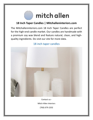 18 Inch Taper Candles | Mitchalleninteriors.com