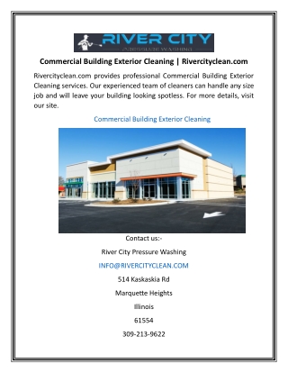 Commercial Building Exterior Cleaning | Rivercityclean.com