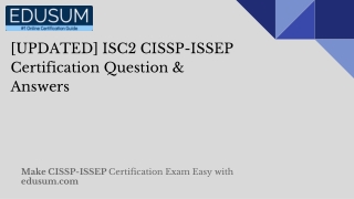 [UPDATED] ISC2 CISSP-ISSEP Certification Question & Answers