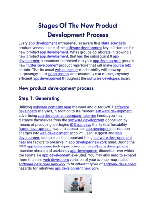 Stages Of The New Product Development Process