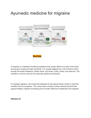 Ayurvedic medicine for migraine