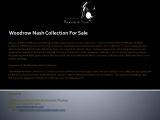 Woodrow Nash Collection For Sale