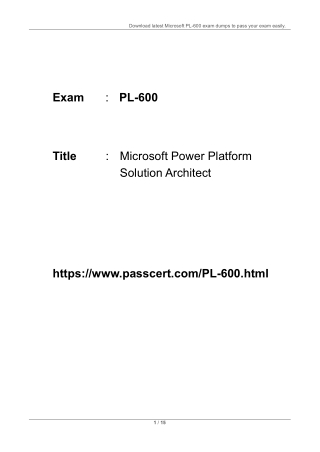 Microsoft PL-600 Updated Dumps 2023