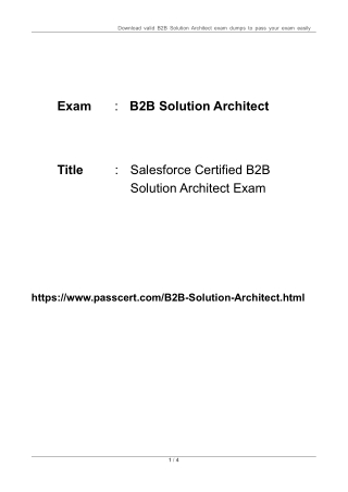 Salesforce Certified B2B Solution Architect Exam Dumps