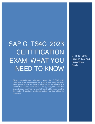 SAP C_TS4C_2023 Certification Exam: What You Need to Know