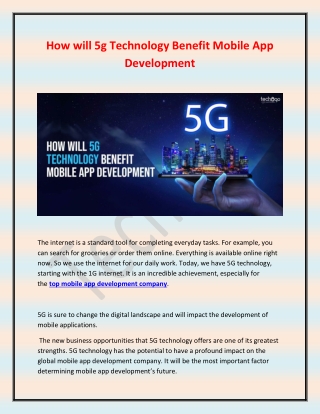 How will 5g Technology Benefit Mobile App Development