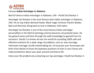 Famous Indian Astrologer in Alabama