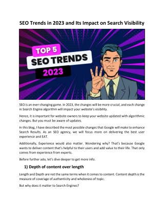 SEO Trends in 2023 and Its Impact on Search Visibility