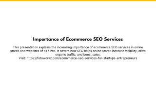 Importance of Ecommerce SEO Services